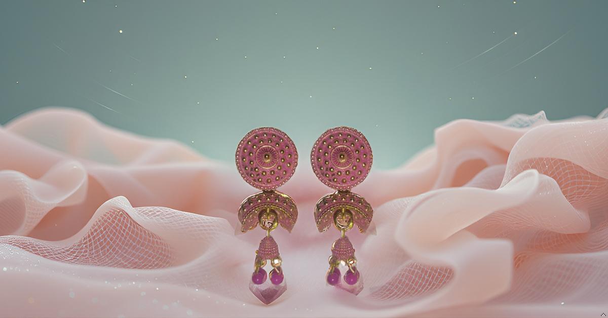 Traditional Gold-Plated Jhumka Earrings with Beads – Ethnic Indian Jewelry for Women