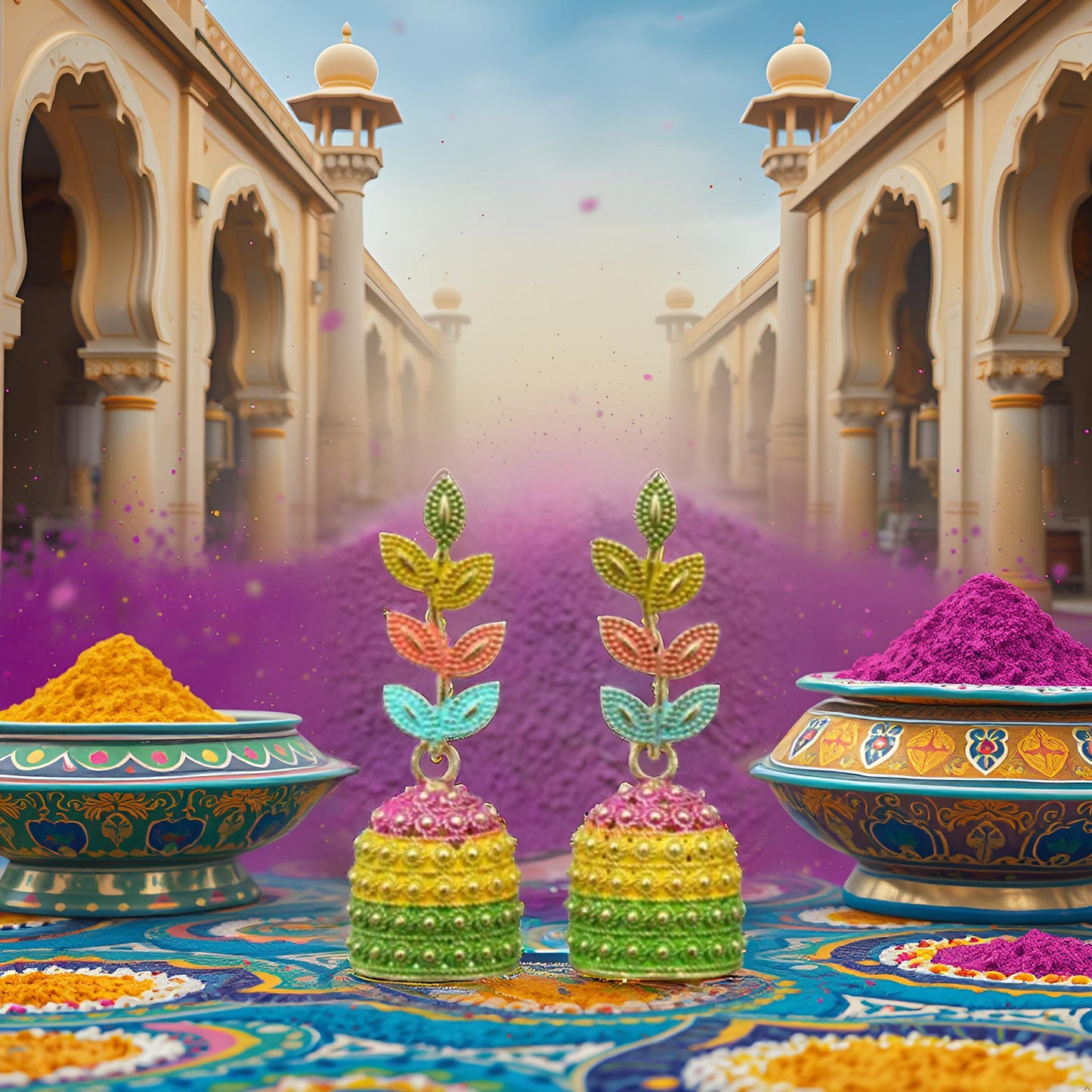 Jaipuri Oxidized Earrings | Gold Plated Jhumka Earrings for Women & Girls