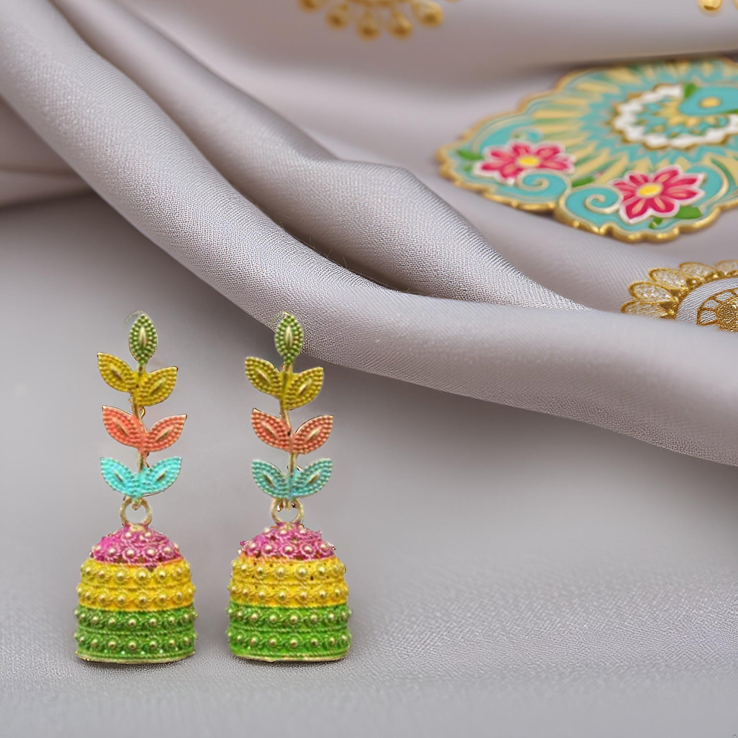 Jaipuri Oxidized Earrings | Gold Plated Jhumka Earrings for Women & Girls