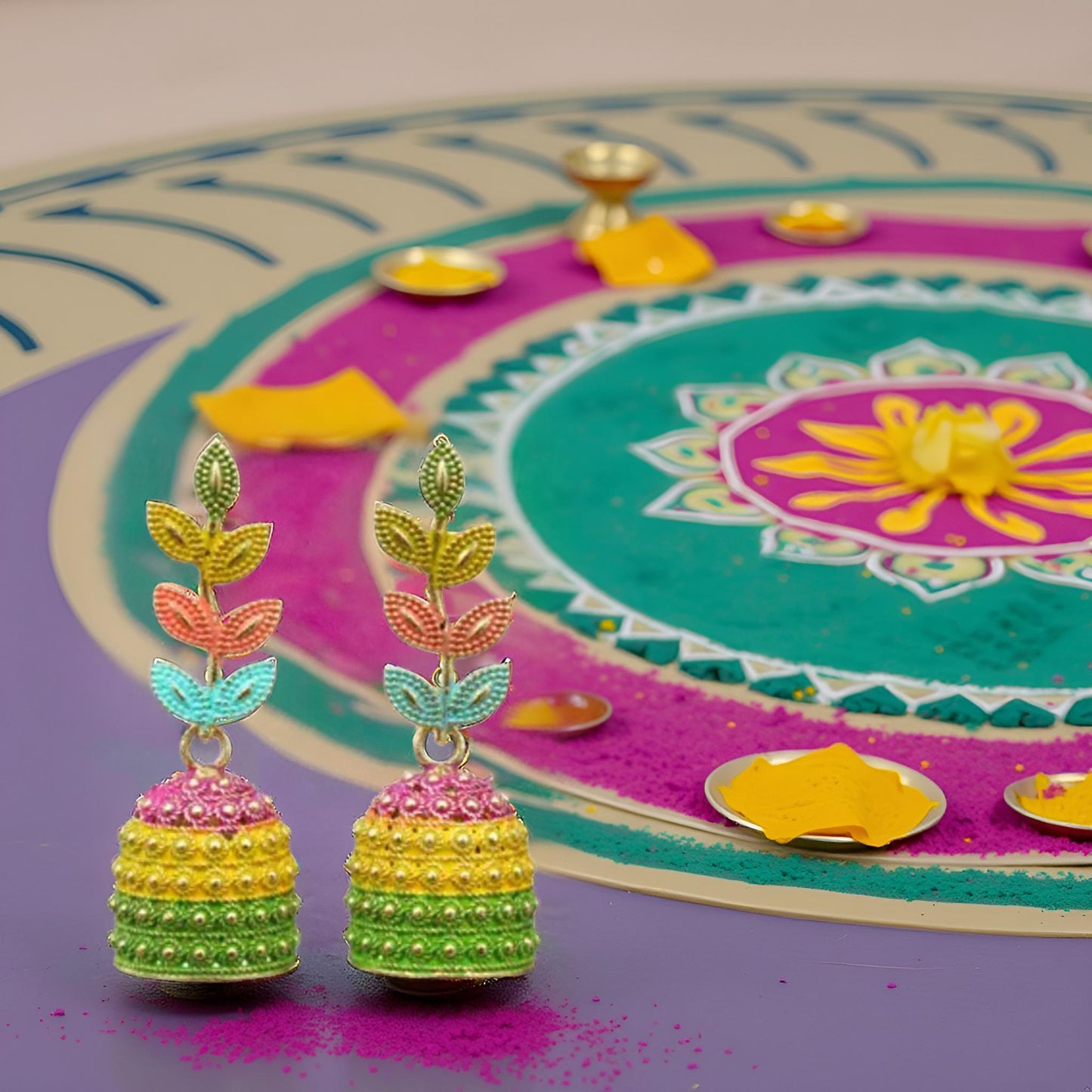 Jaipuri Oxidized Earrings | Gold Plated Jhumka Earrings for Women & Girls