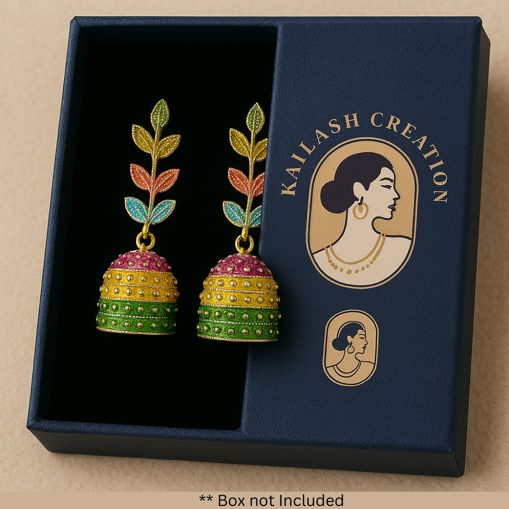 Jaipuri Oxidized Earrings | Gold Plated Jhumka Earrings for Women & Girls