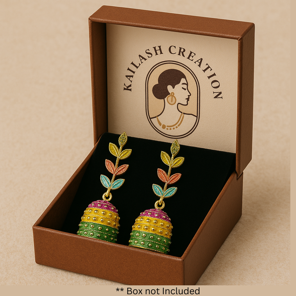Jaipuri Oxidized Earrings | Gold Plated Jhumka Earrings for Women & Girls