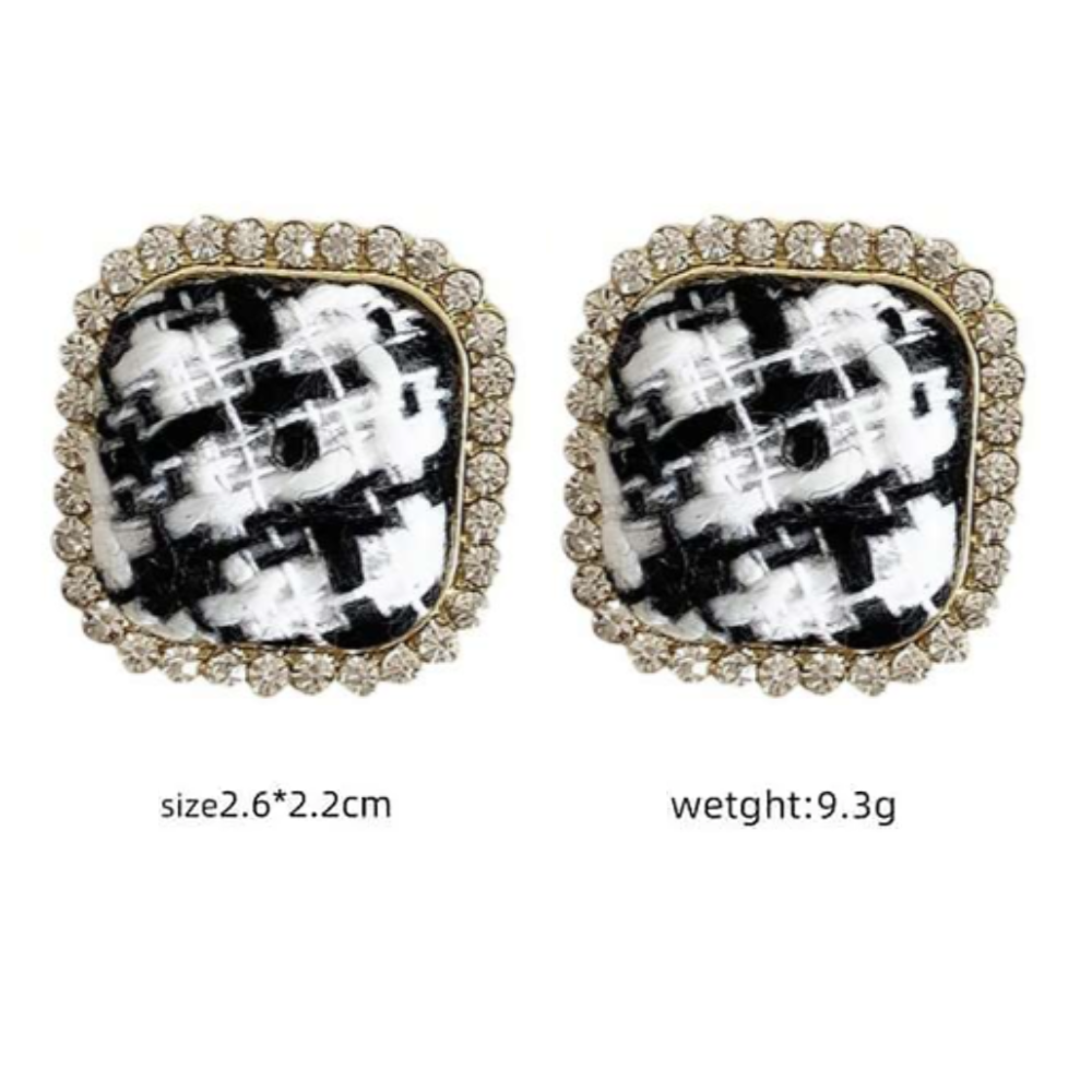Vintage Diamond Romantic Korean Geometric Earrings for Women