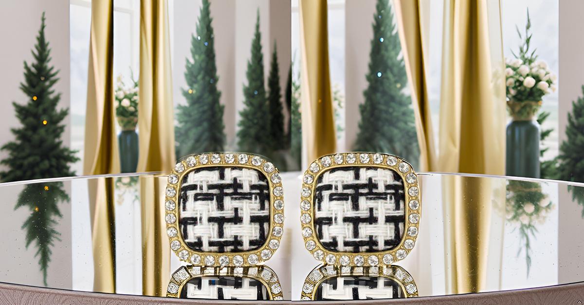 Vintage Diamond Romantic Korean Geometric Earrings for Women