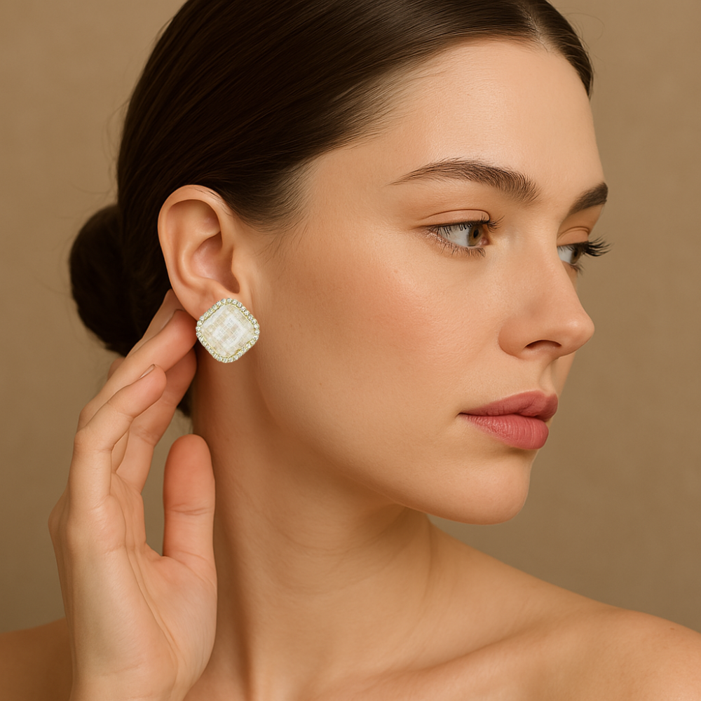 Vintage Diamond Romantic Korean Geometric Earrings for Women