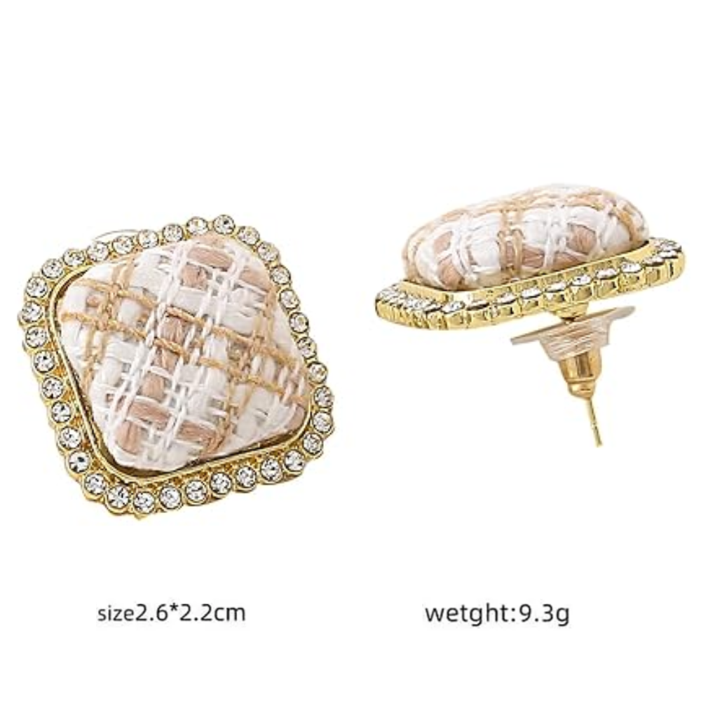 Vintage Diamond Romantic Korean Geometric Earrings for Women