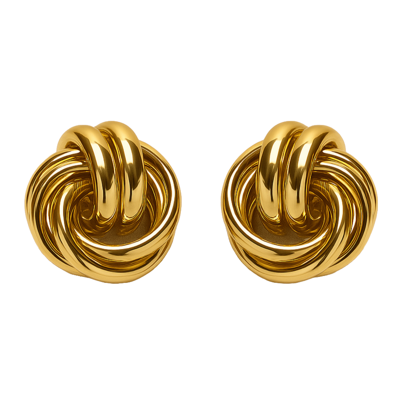 Classic Knot Gold Plated Stud Earrings for Women