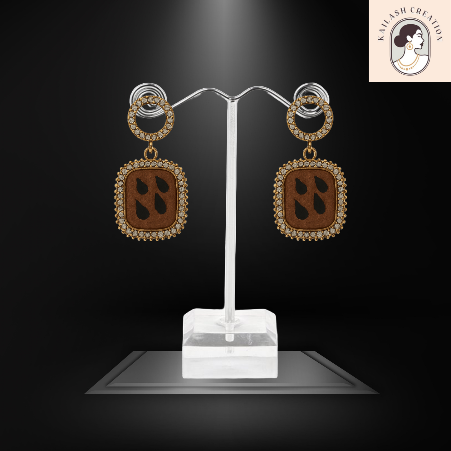 Vintage Glam Square Drop Earrings for Women & Girls