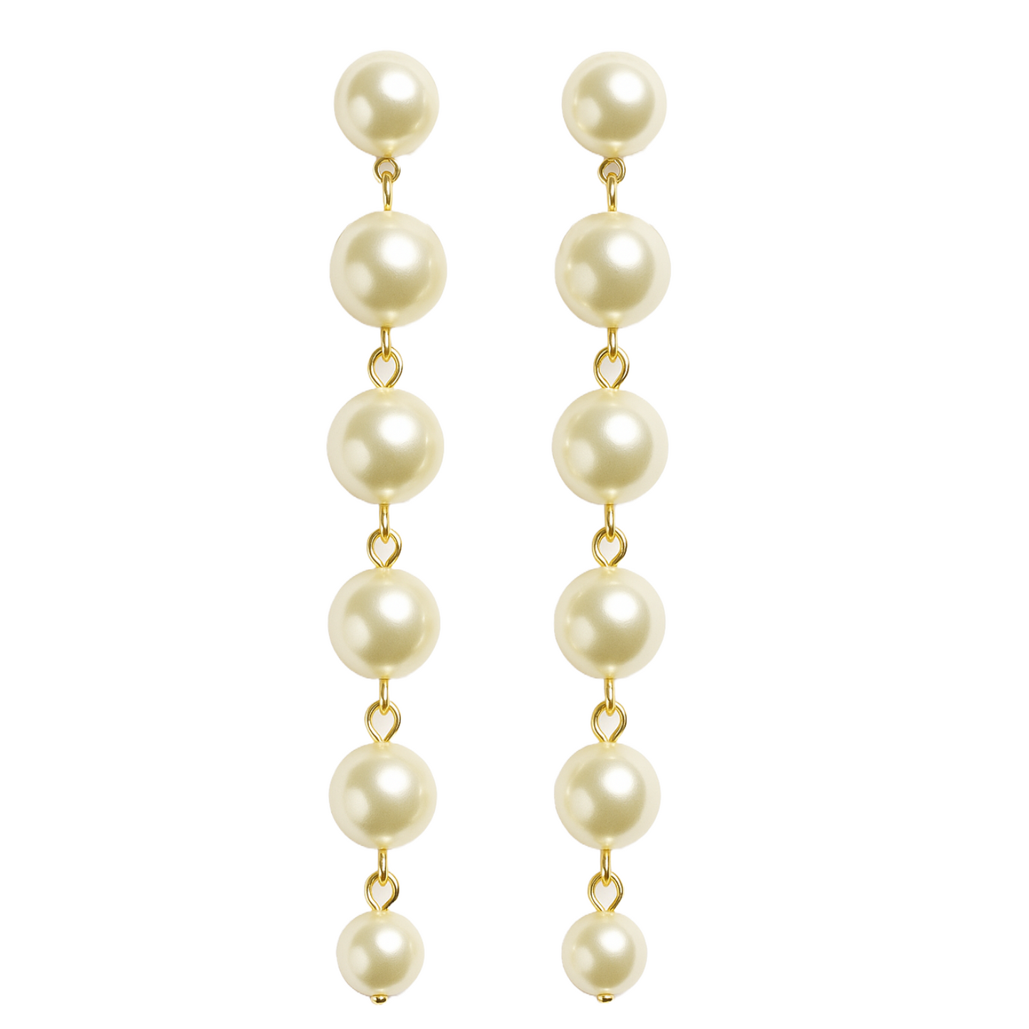 Elegant Long Pearl Chain Drop Earrings for Women & Girls