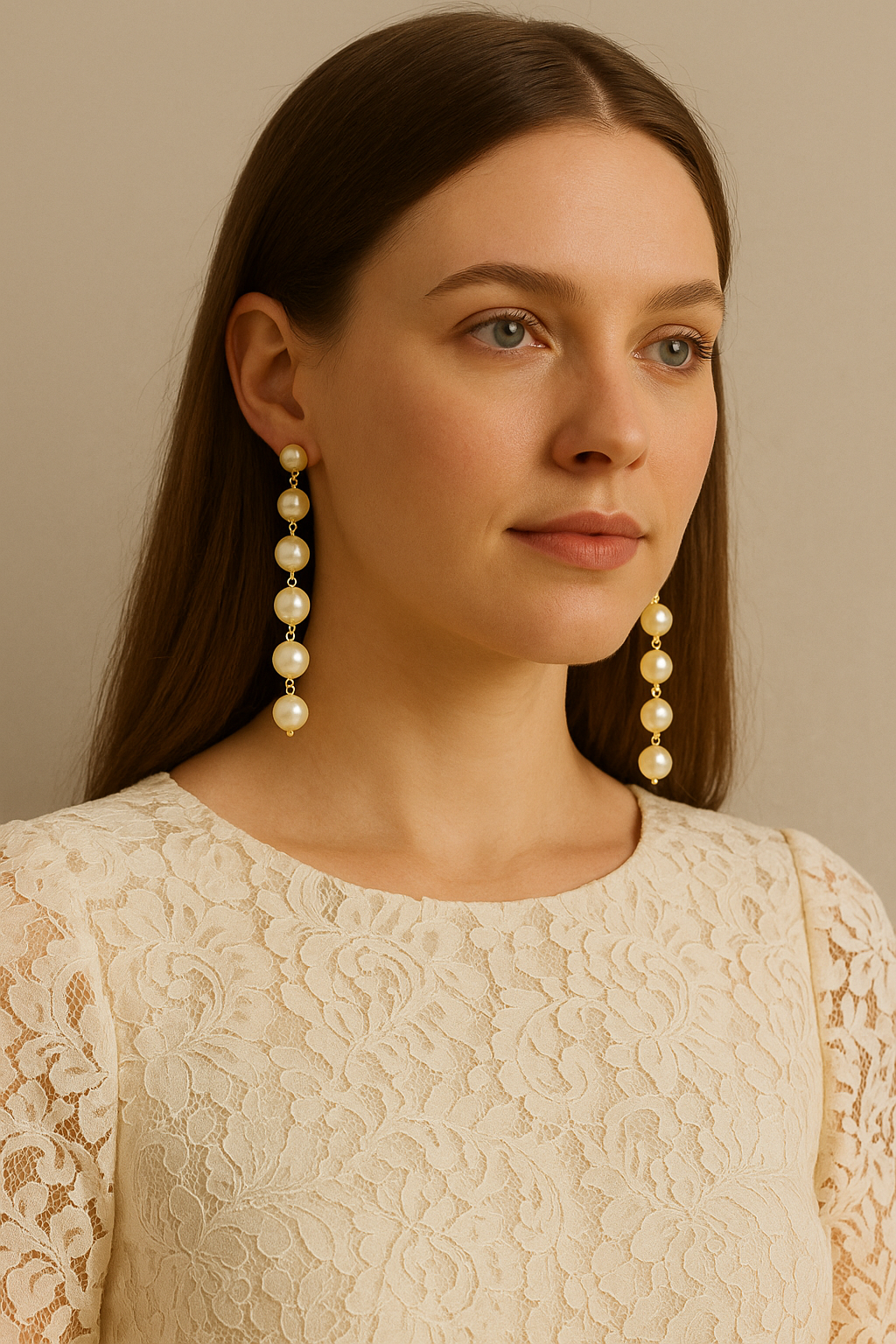 Elegant Long Pearl Chain Drop Earrings for Women & Girls