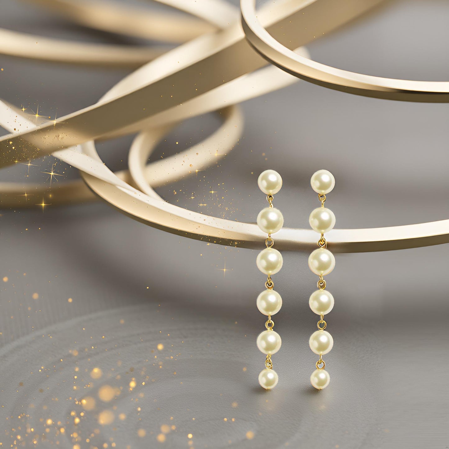Elegant Long Pearl Chain Drop Earrings for Women & Girls