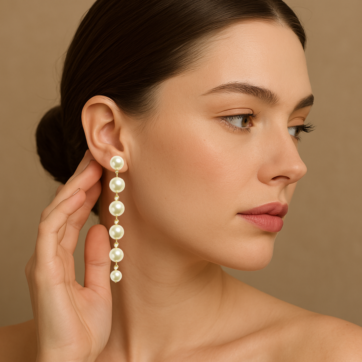 Elegant Long Pearl Chain Drop Earrings for Women & Girls