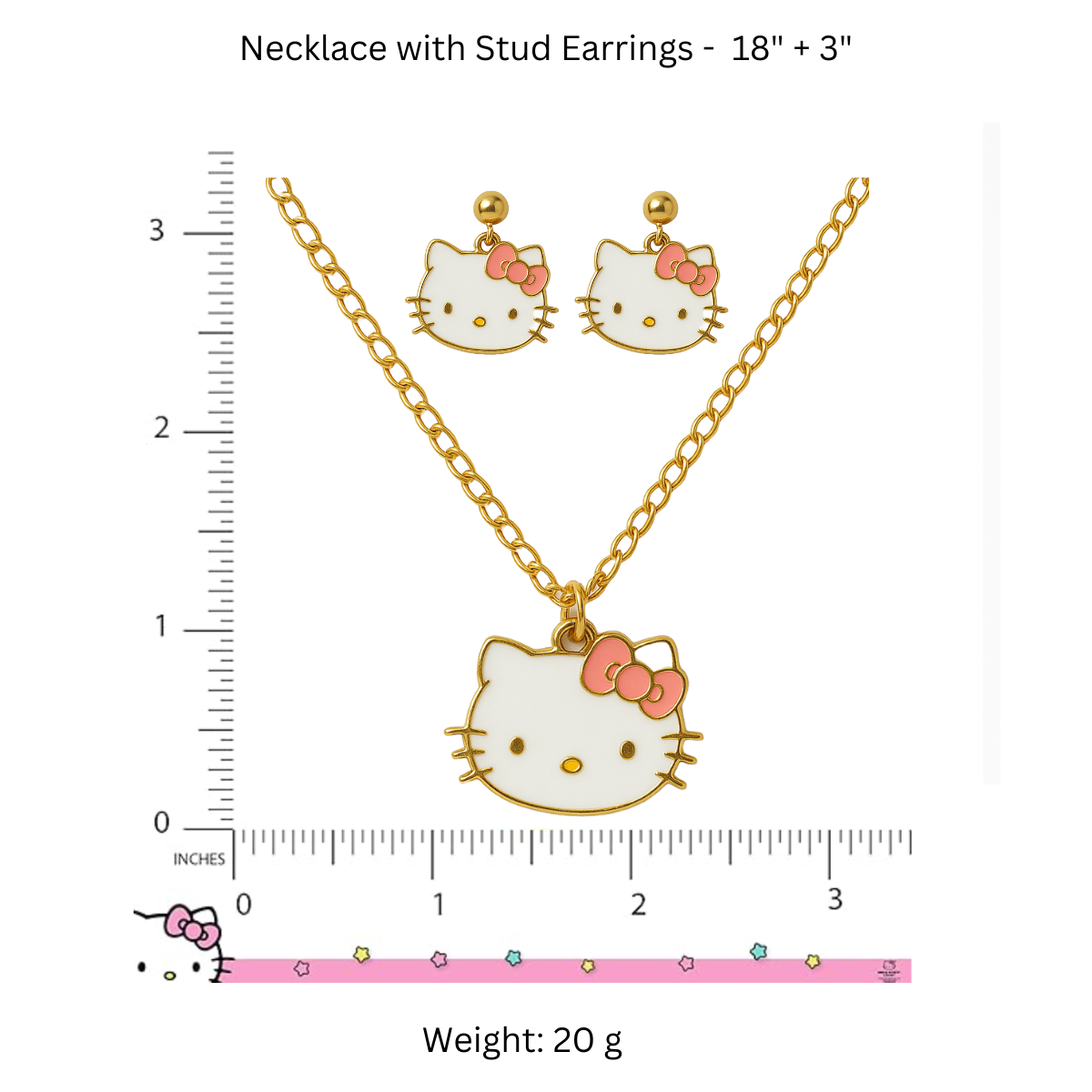 Adorable Cat Face Pendant Necklace & Earrings Set for Girls