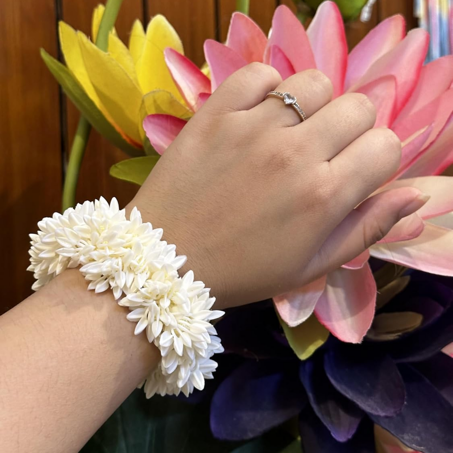 Artificial Mogra Gajra with Scented Jasmine Flower for Hair Bun & Braids