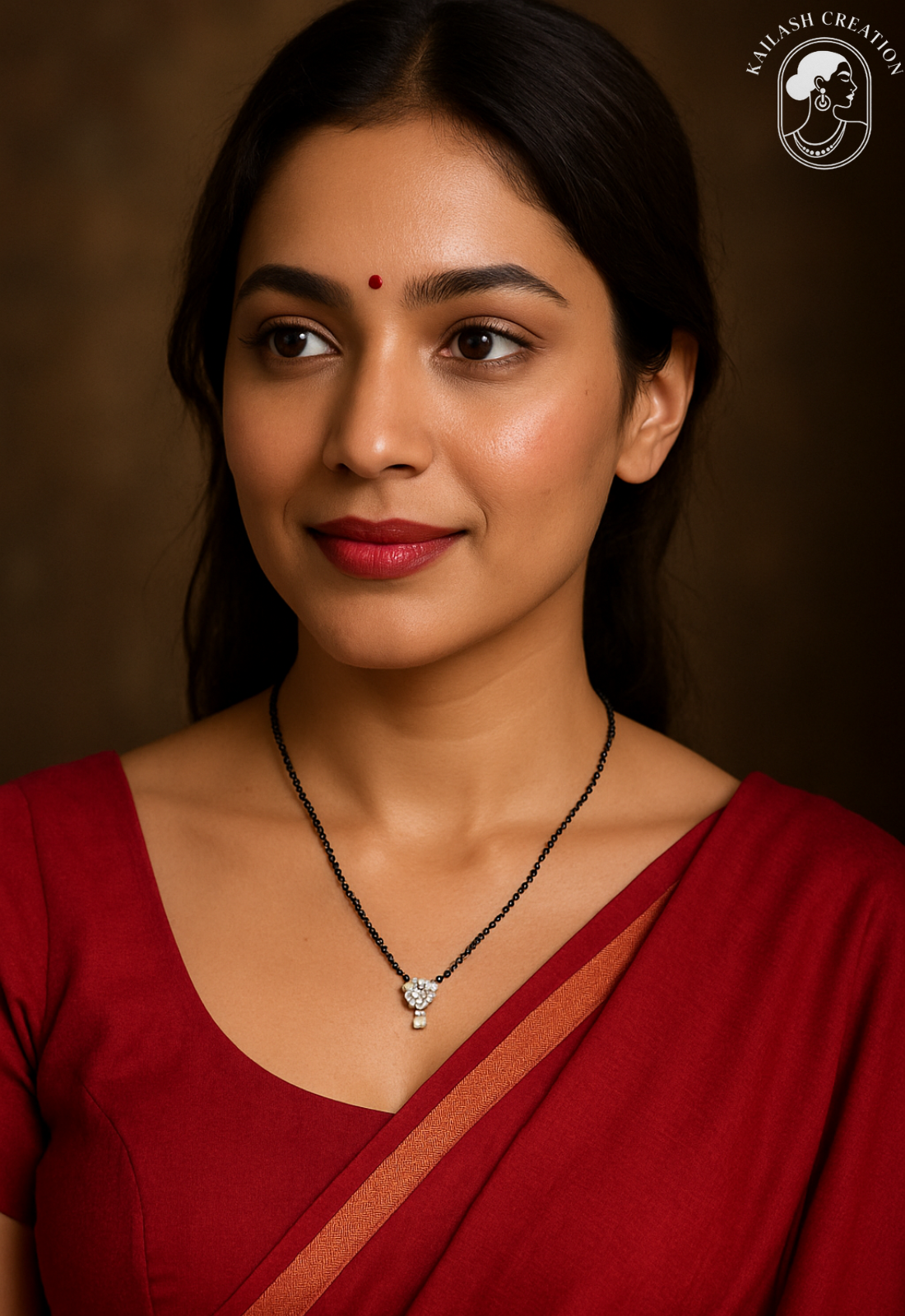 American Diamond Round Single Stone Gold Plated Mangalsutra for Women