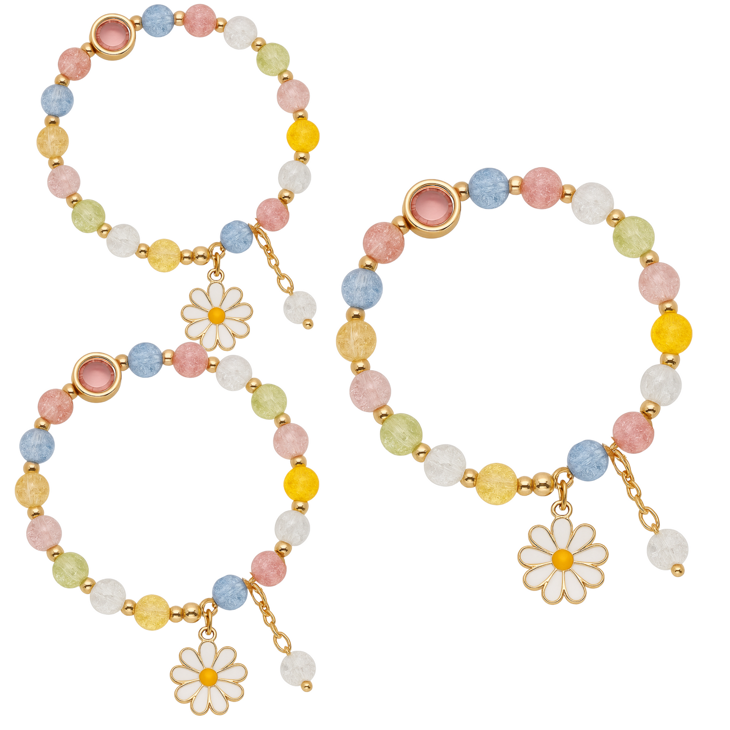 Beaded Flower Charm Bracelet for Girls & Women Stylish for Kids, Women & Gift Pack