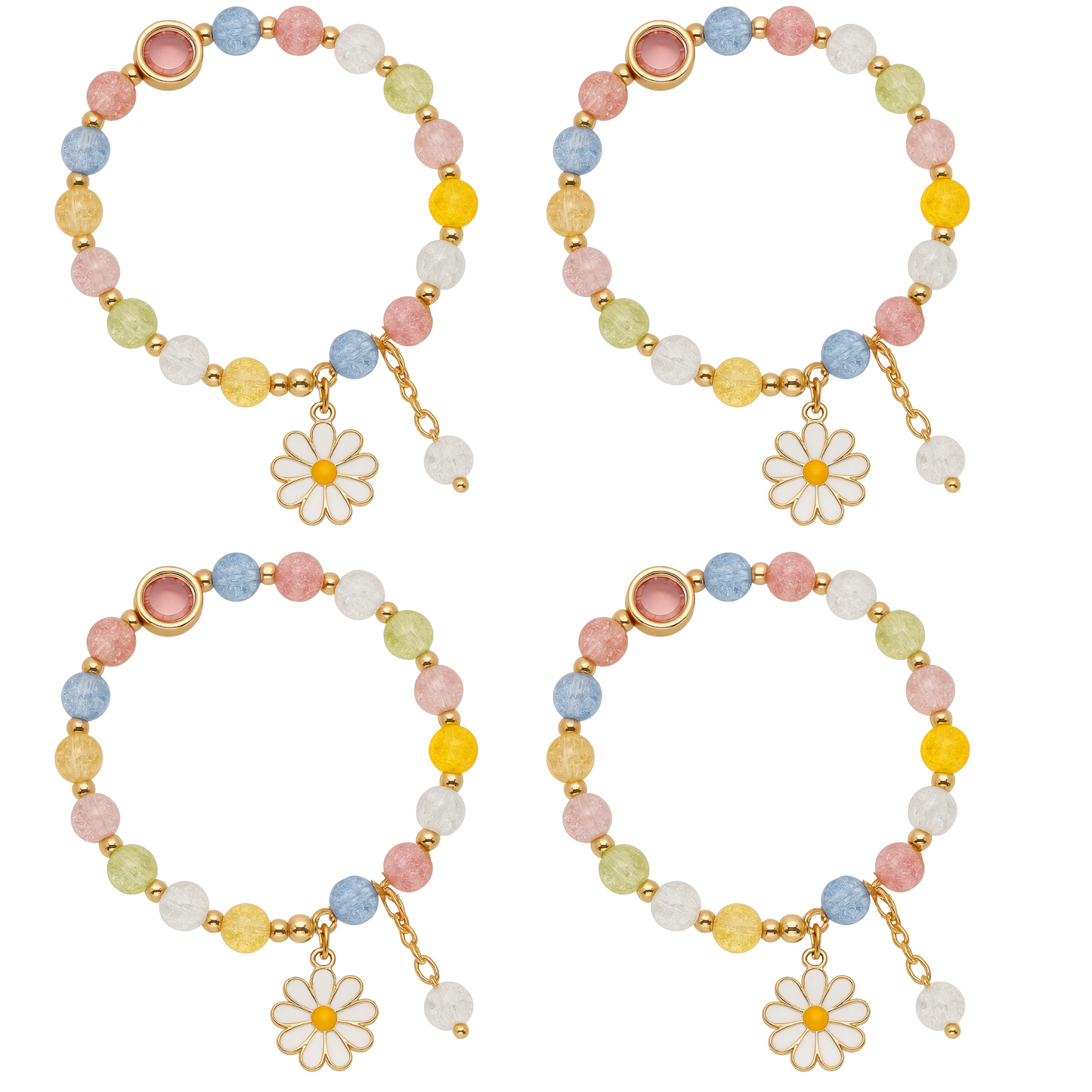 Beaded Flower Charm Bracelet for Girls & Women Stylish for Kids, Women & Gift Pack