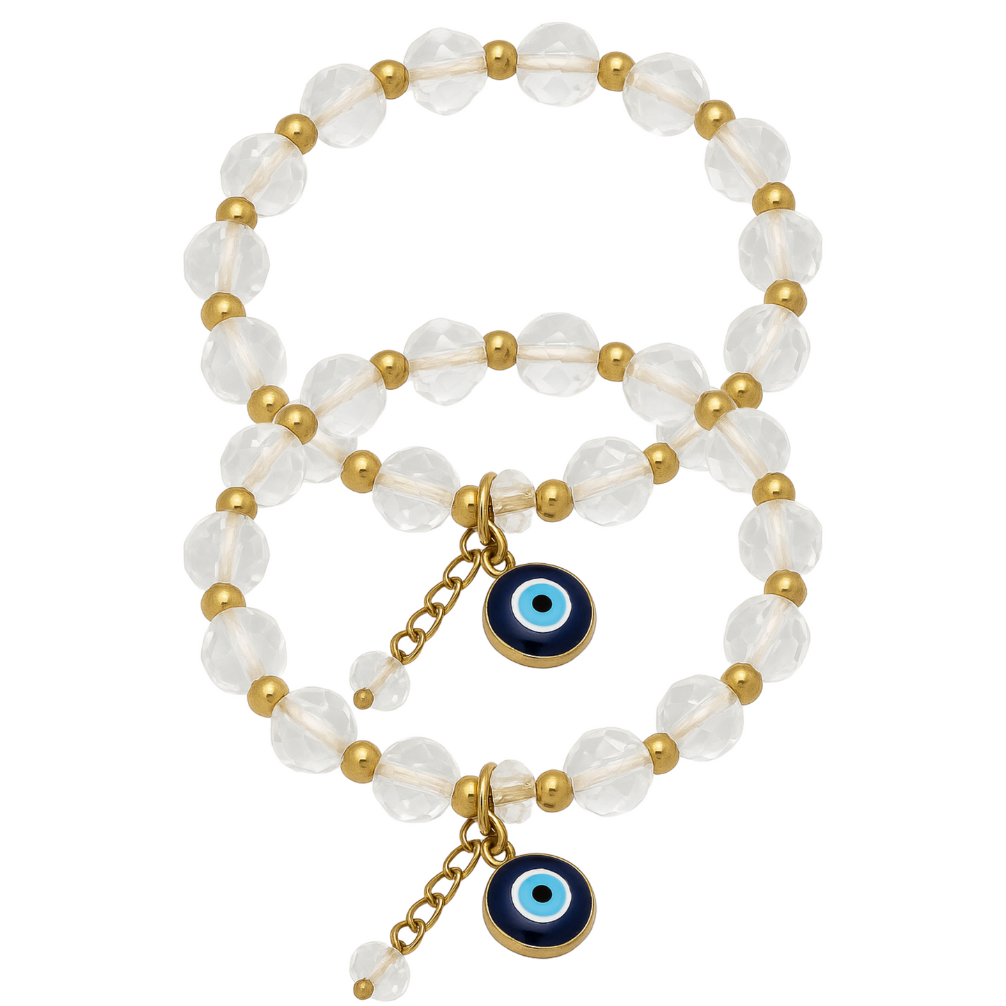Evil Eye Bracelet Adjustable Clear Beaded Charm for Women, Men, Baby, Girls & Boys