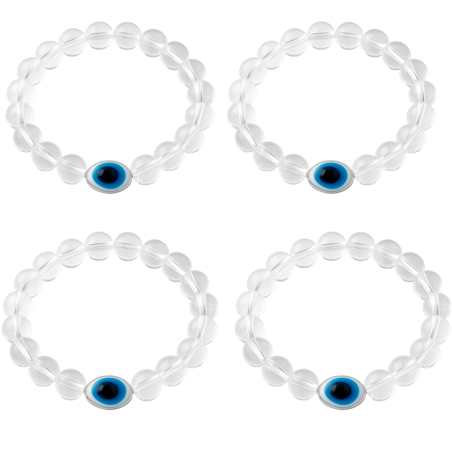 Transparent Evil Eye Bracelet Beads Set for Men & Women