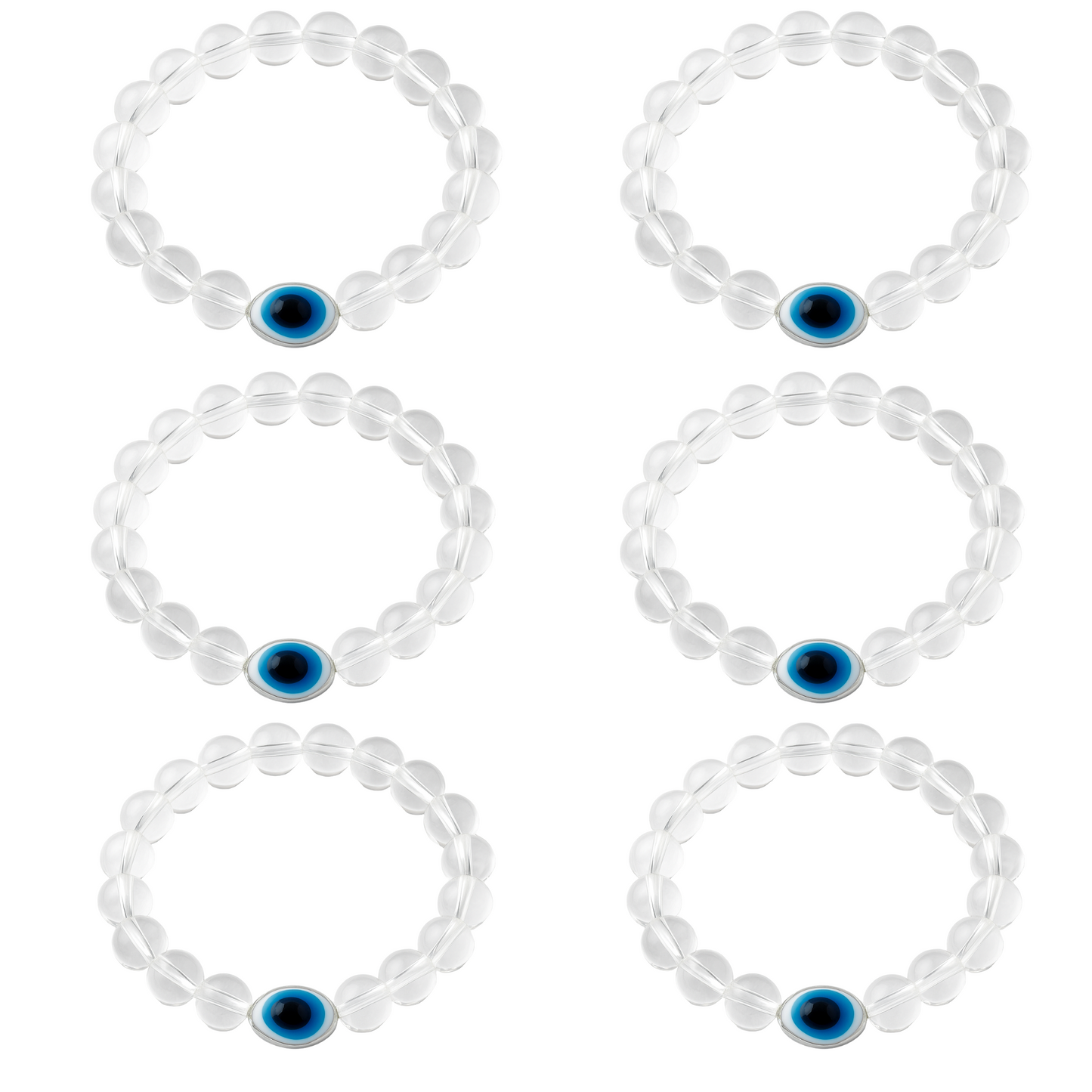 Transparent Evil Eye Bracelet Beads Set for Men & Women