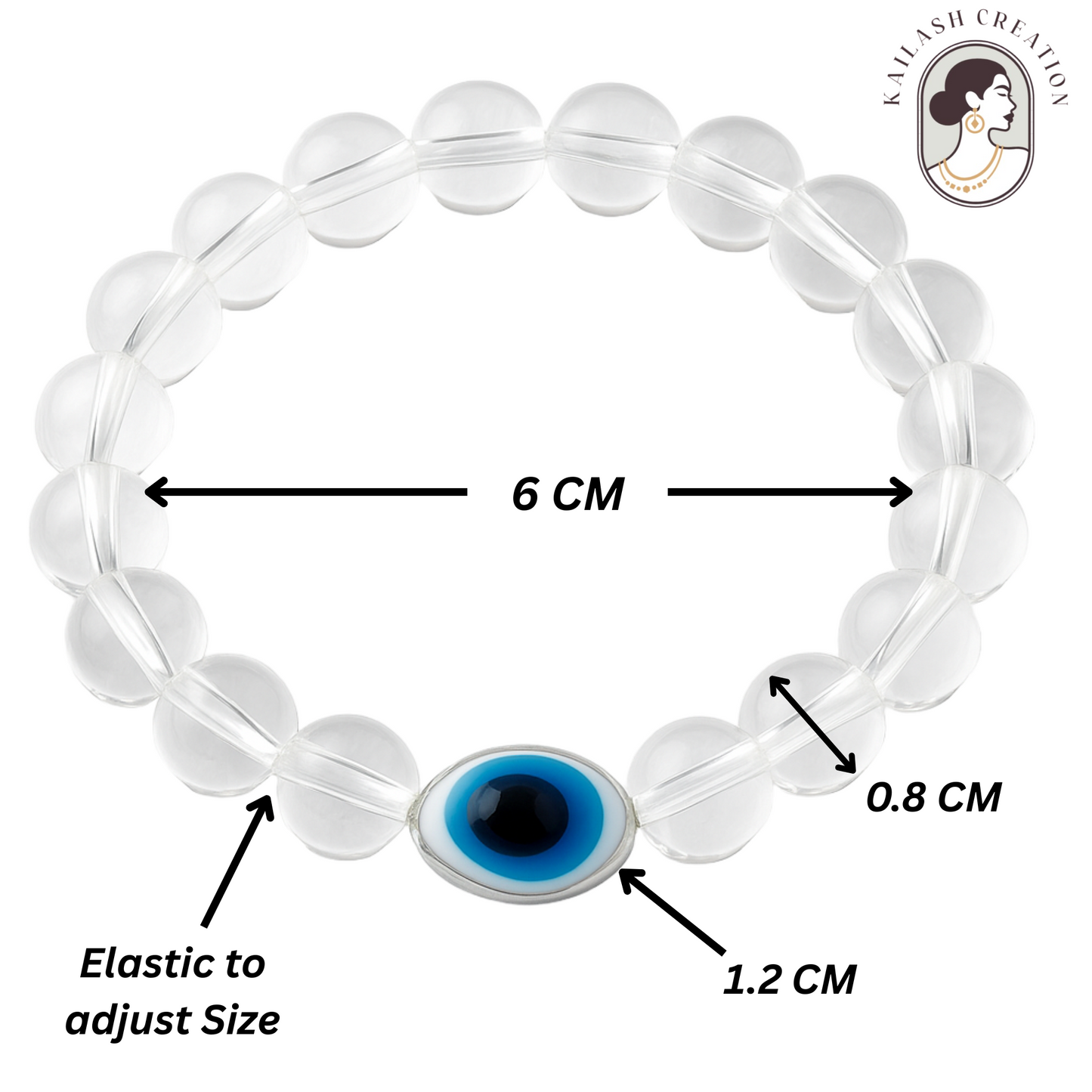 Transparent Evil Eye Bracelet Beads Set for Men & Women