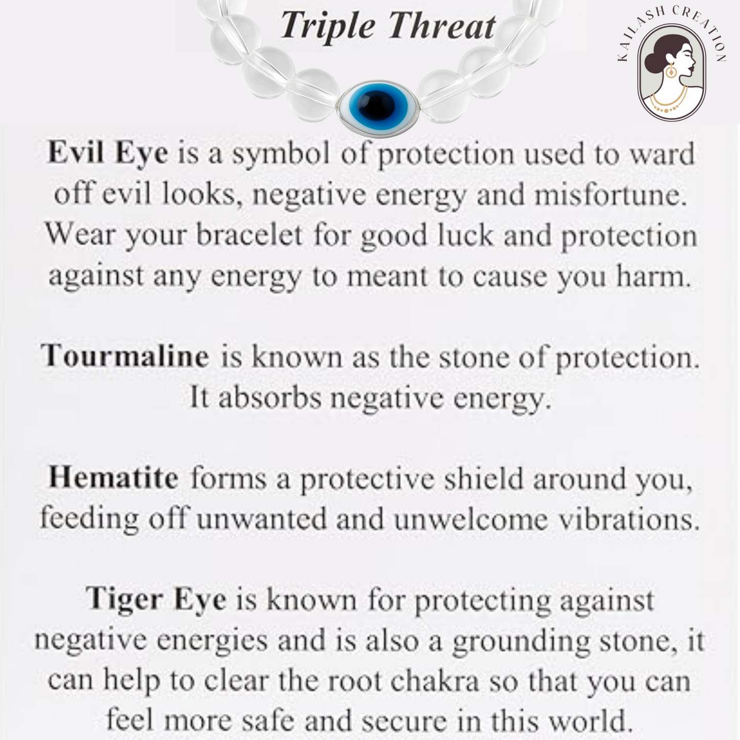 Transparent Evil Eye Bracelet Beads Set for Men & Women
