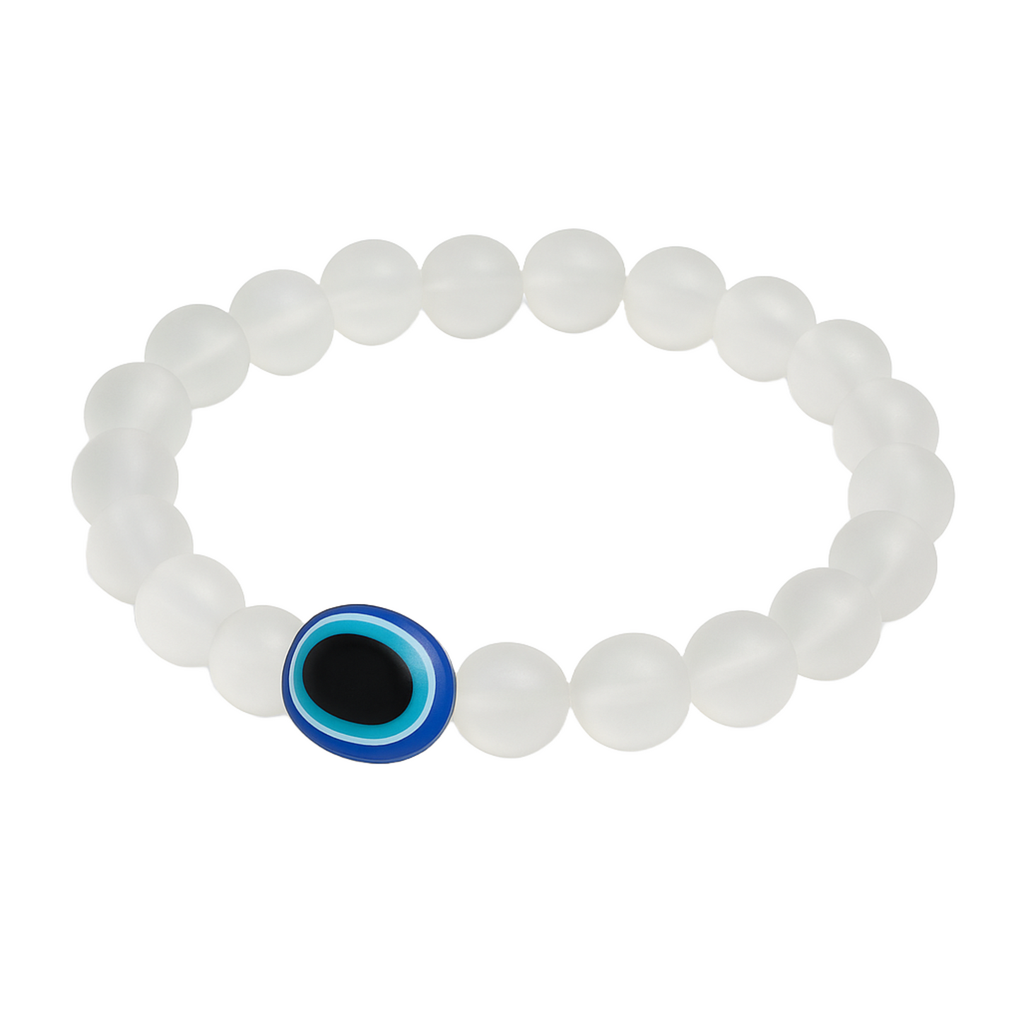 Translucent White Evil Eye Bracelet Beads Set for Men & Women