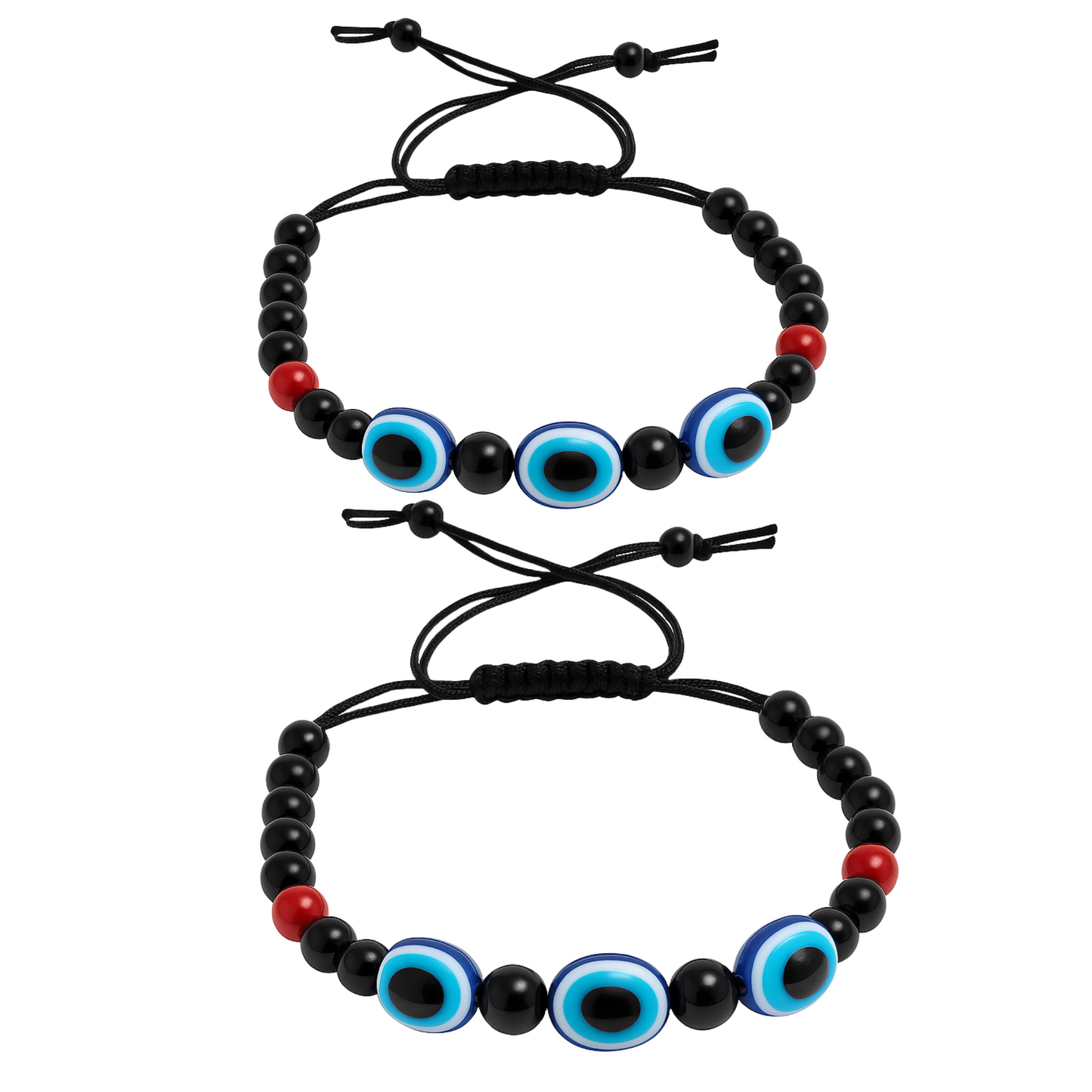 Black 3 Evil Eye Bracelet Beads Set for Men, Women, Boys & Girls