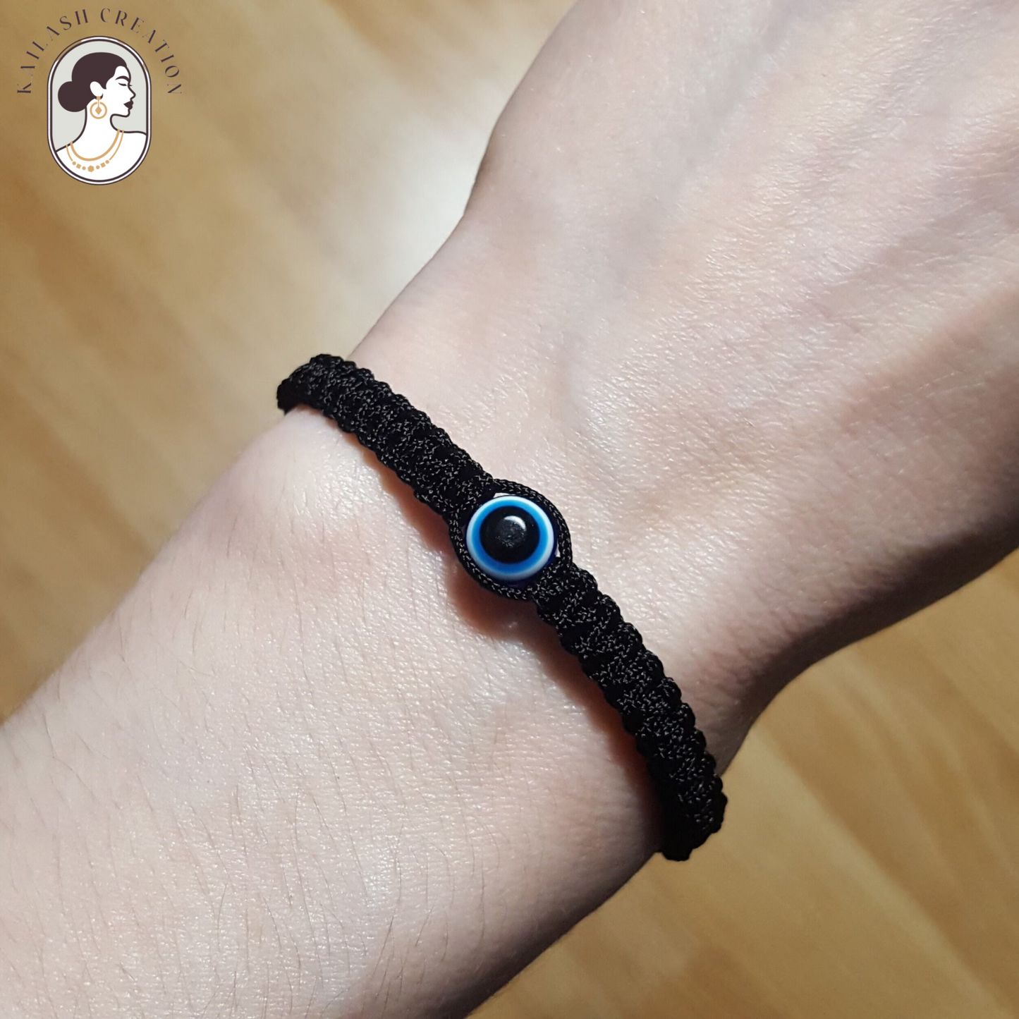 Macrame Design Handmade Adjustable Black Thread Nazariya Bracelet for Protection & Good Luck