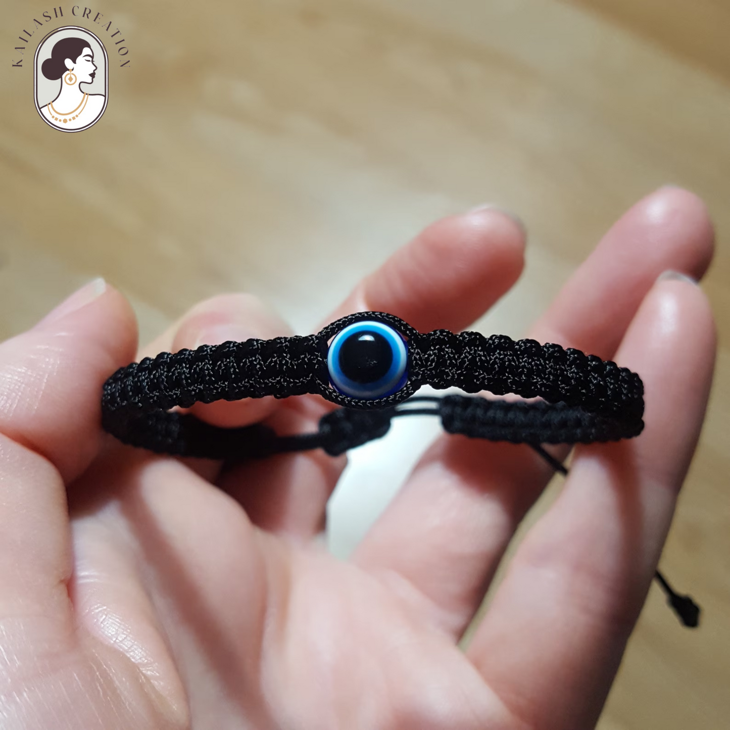 Macrame Design Handmade Adjustable Black Thread Nazariya Bracelet for Protection & Good Luck