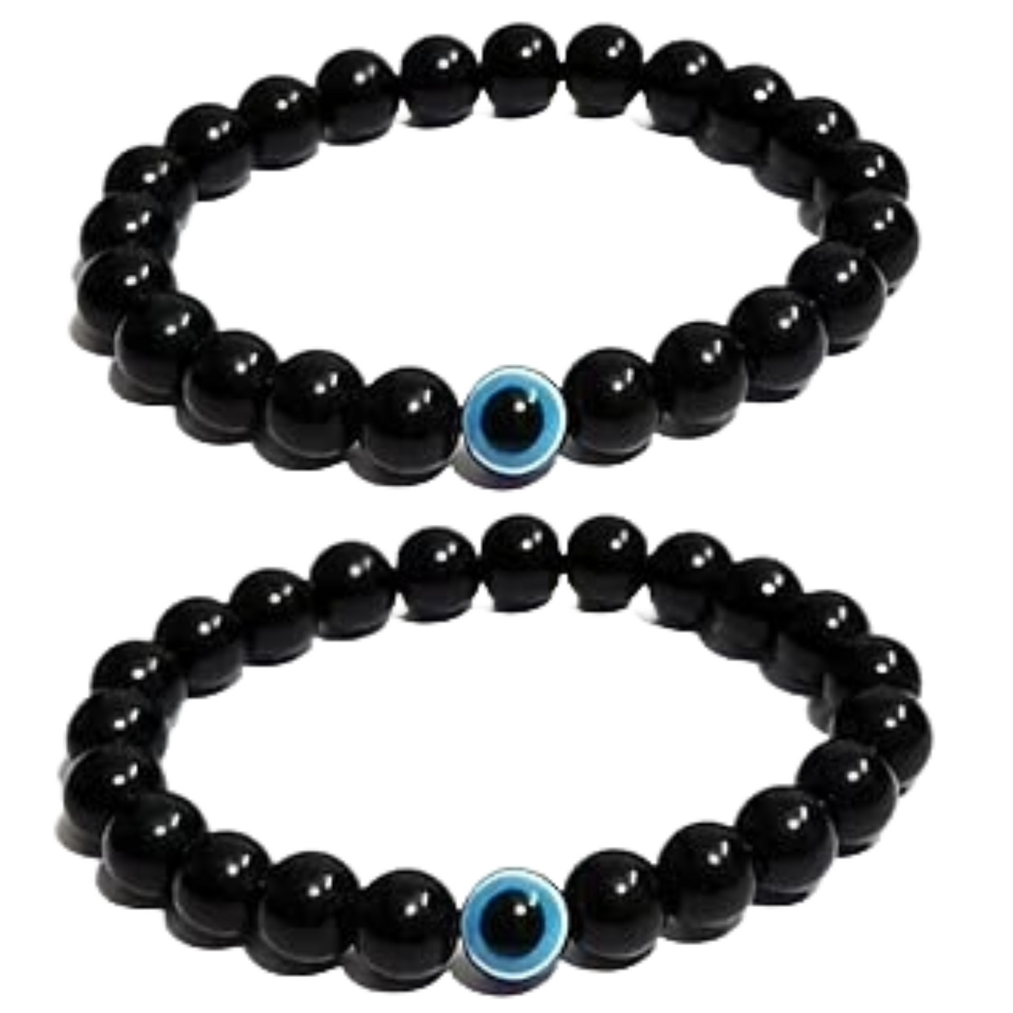 Black Evil Eye Bracelet Beads Set for Men & Women