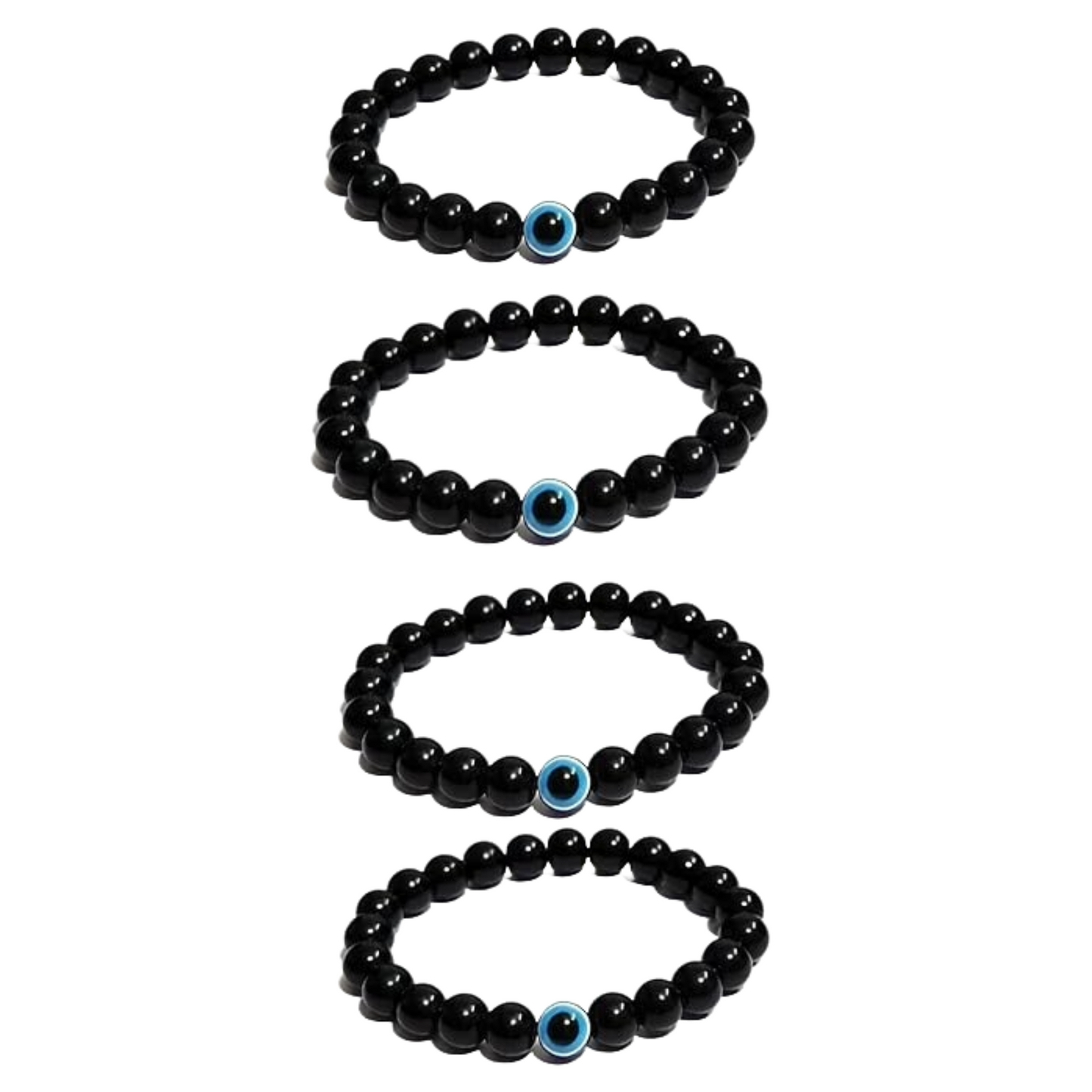 Black Evil Eye Bracelet Beads Set for Men & Women