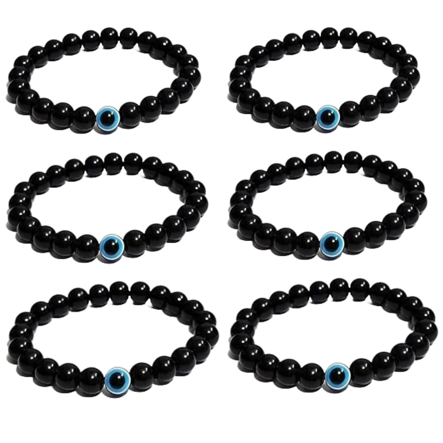 Black Evil Eye Bracelet Beads Set for Men & Women