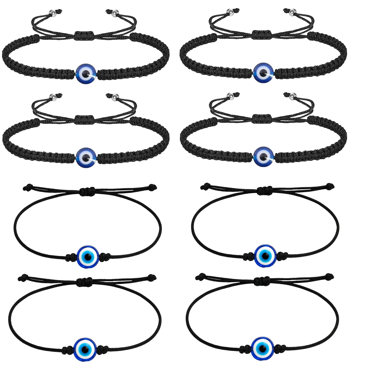 Set of Handmade Adjustable Black Thread Nazariya Bracelet for Protection and Good Luck (Copy)
