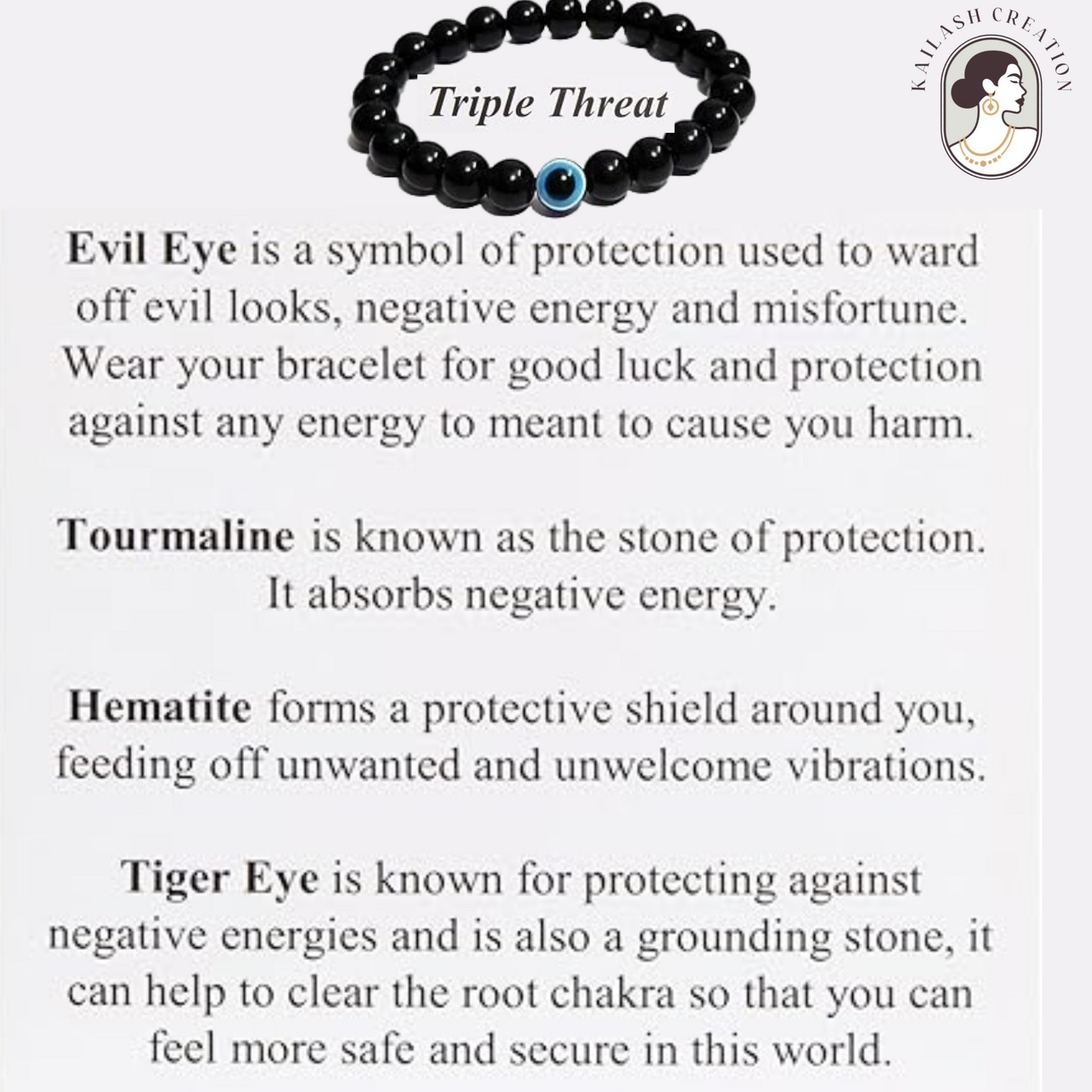 Black Evil Eye Bracelet Beads Set for Men & Women