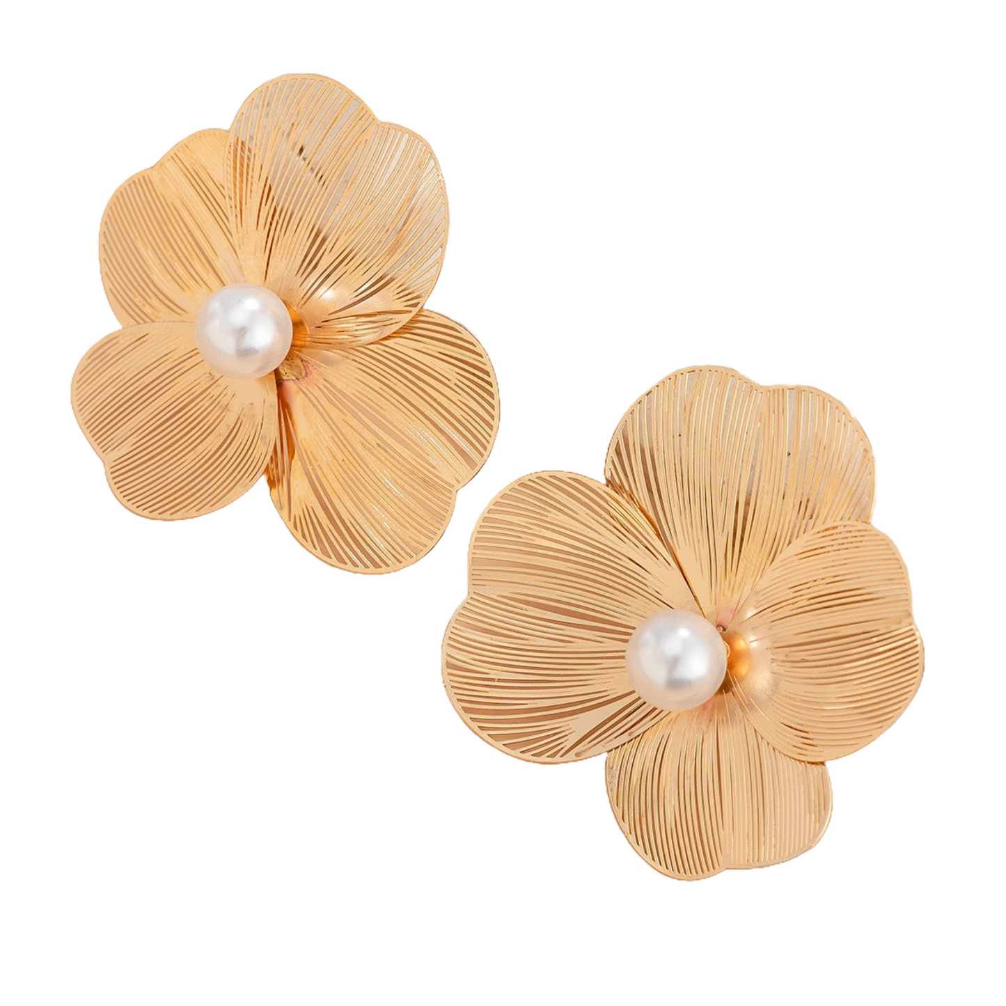 Floral Faux Pearl Earrings Set for Women