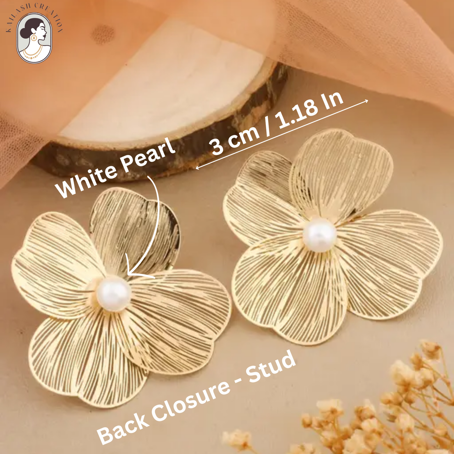 Floral Faux Pearl Earrings Set for Women