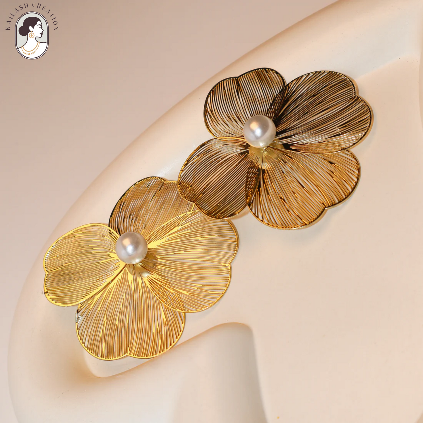 Floral Faux Pearl Earrings Set for Women