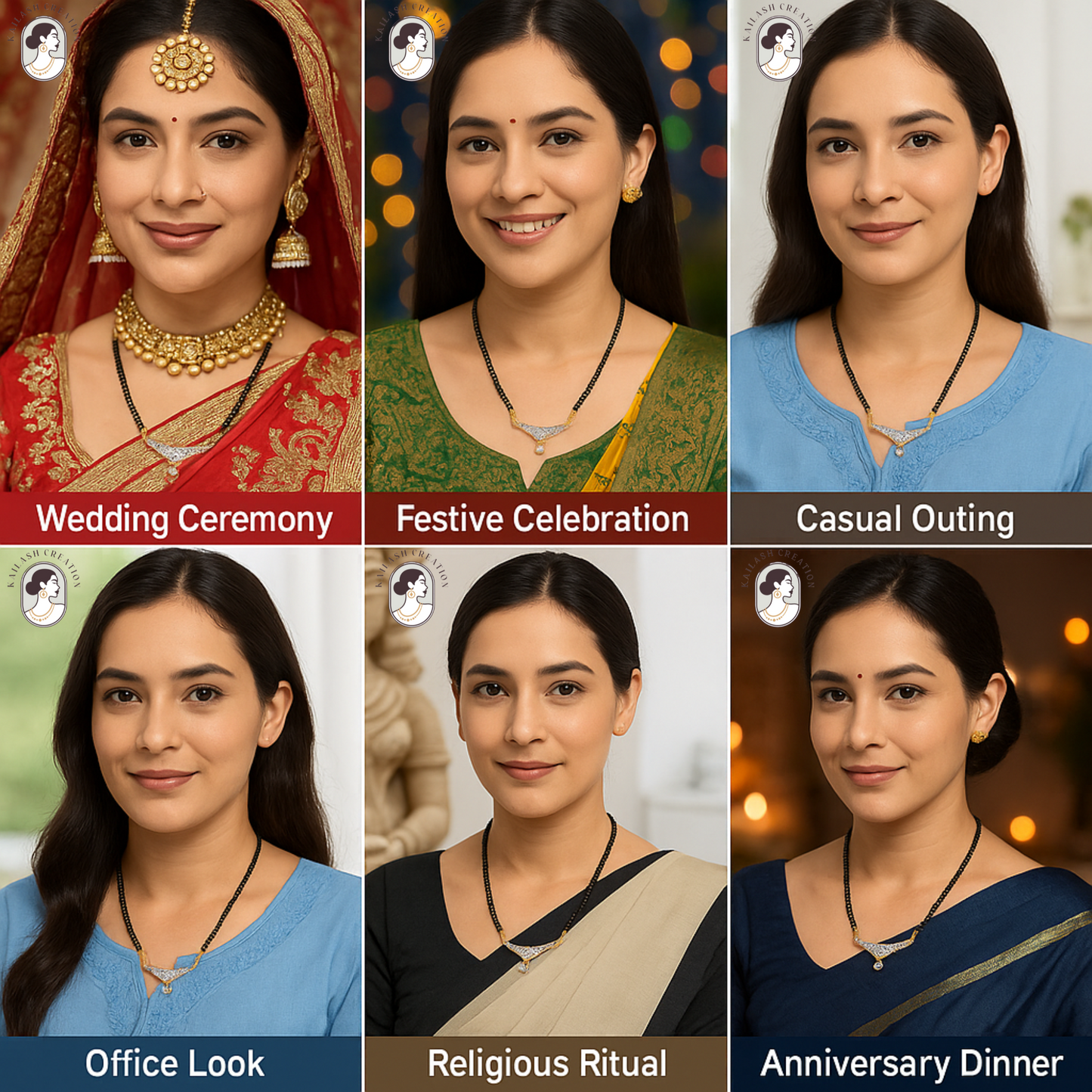 American Diamond Gold Plated Mangalsutra for Women