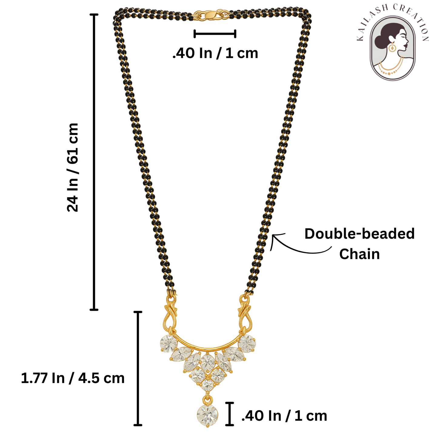 American Diamond Gold Plated Mangalsutra for Women