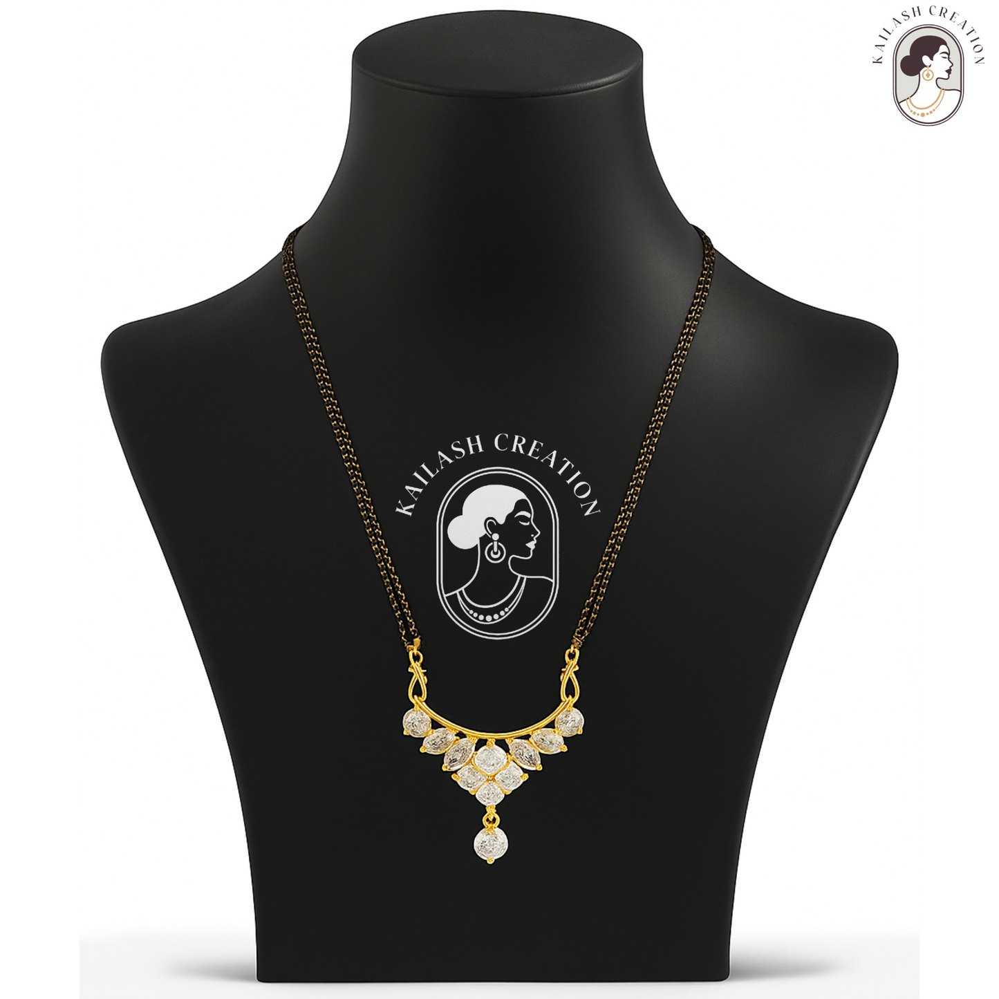 American Diamond Gold Plated Mangalsutra for Women