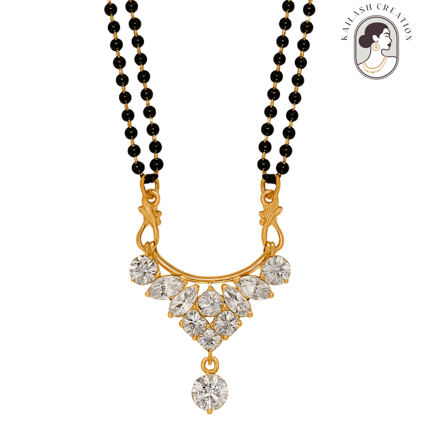 American Diamond Gold Plated Mangalsutra for Women