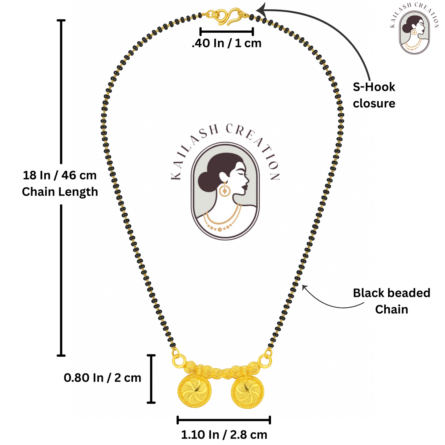 Saanvi Gold Twin Coin Mangalsutra