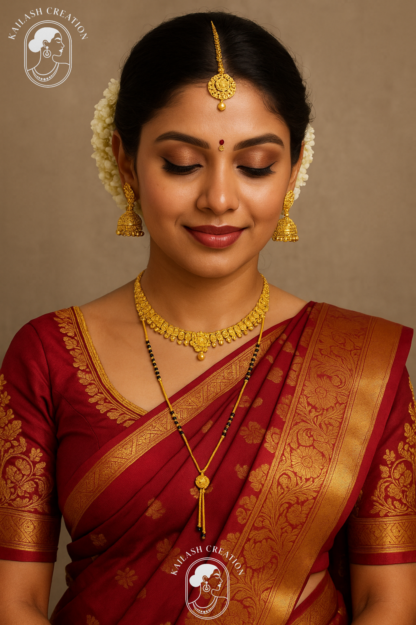 South Indian Style Devika Gold-Plated Mangalsutra Necklace for Women