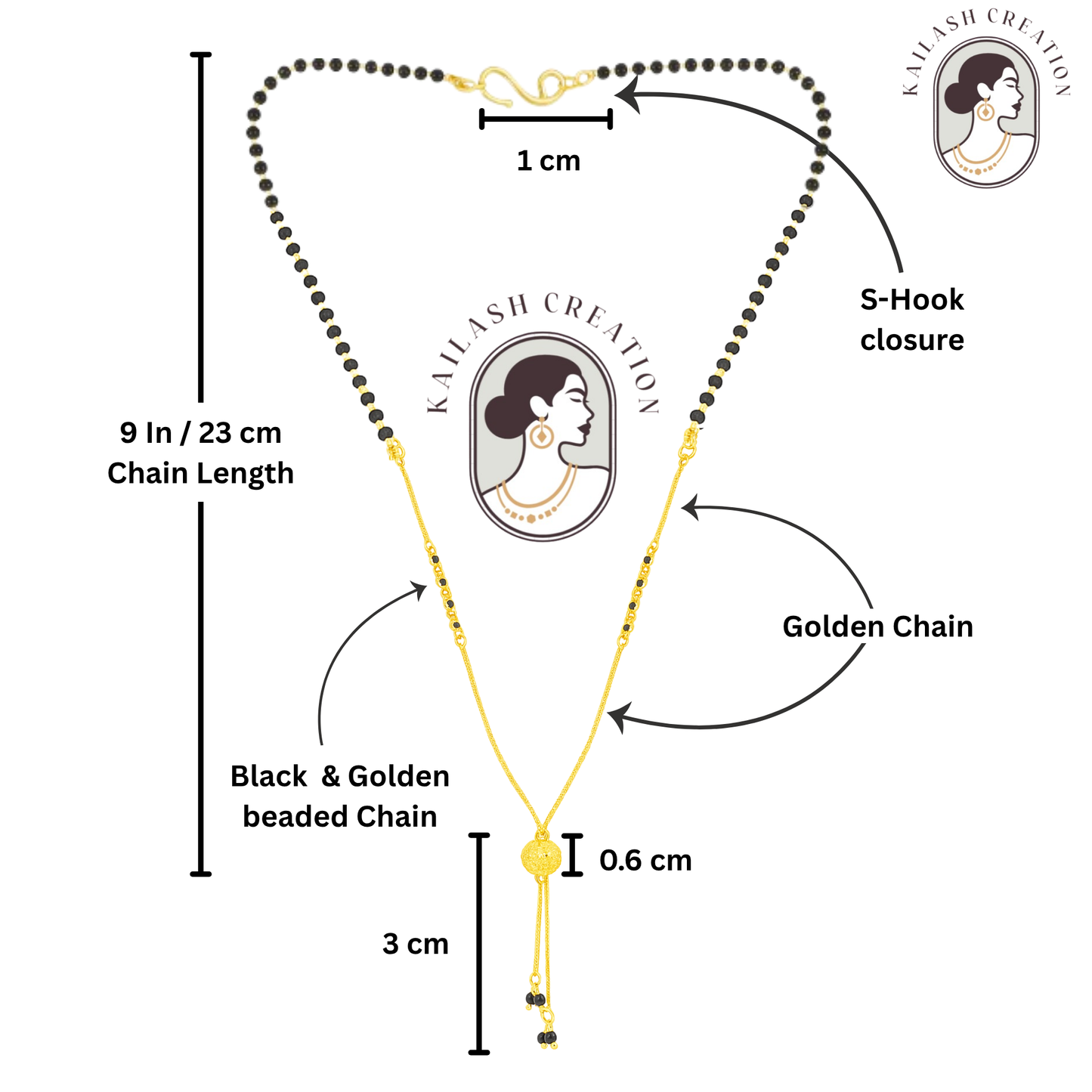 South Indian Style Devika Gold-Plated Mangalsutra Necklace for Women