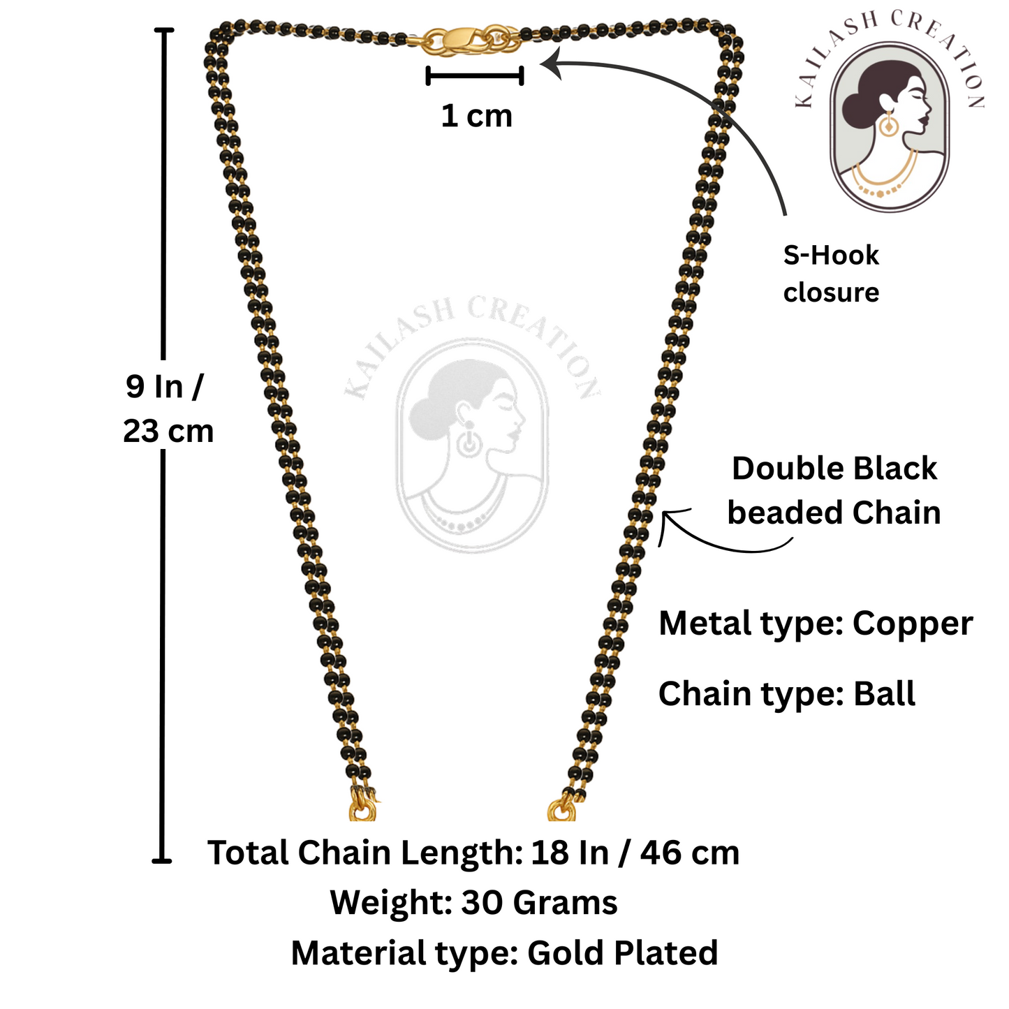 Gold Plated Pearl Mangalsutra Chain for Women