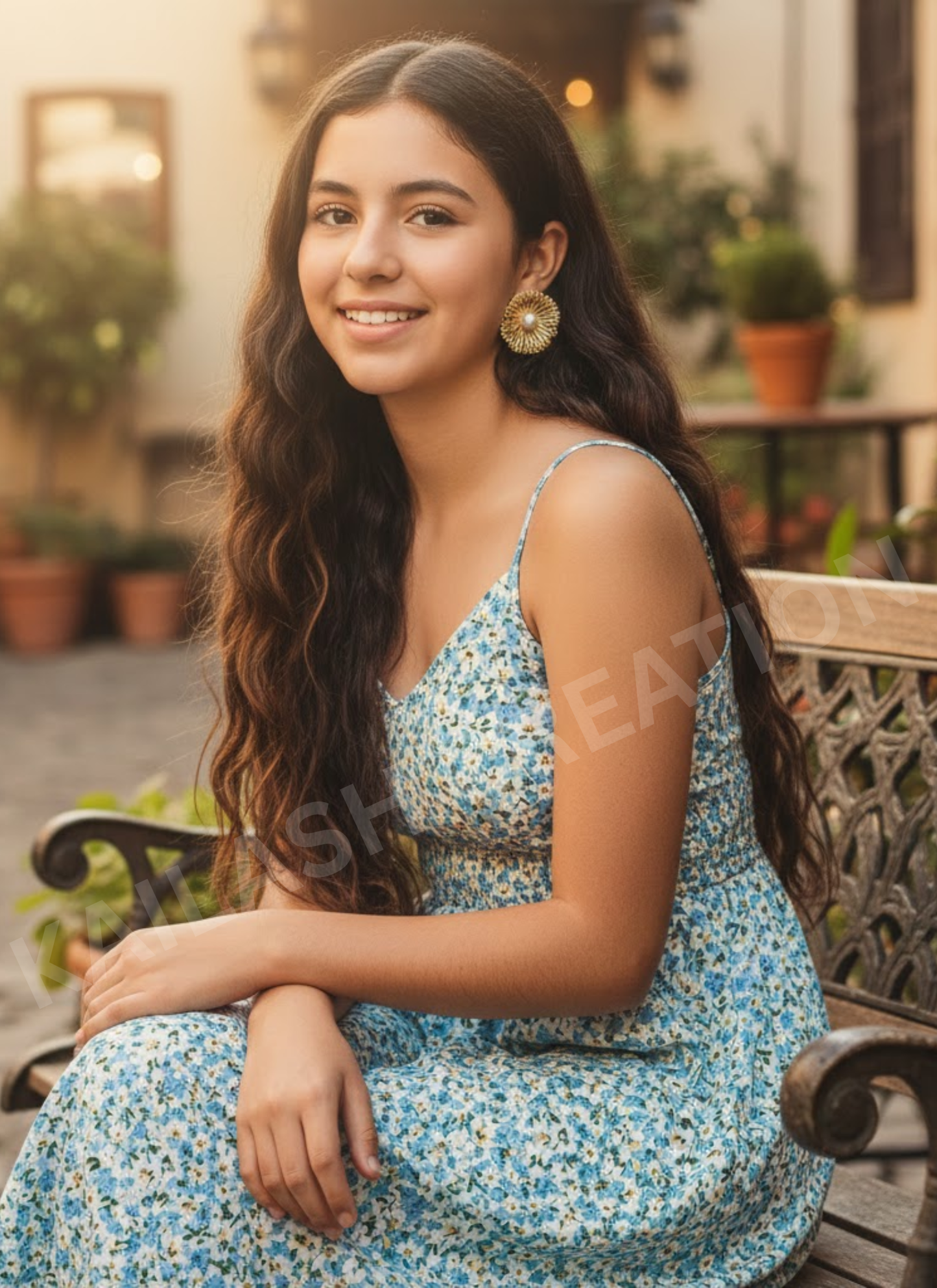 18K Gold Plated Flower Pearl Stud Earrings for Women & Girls Stylish