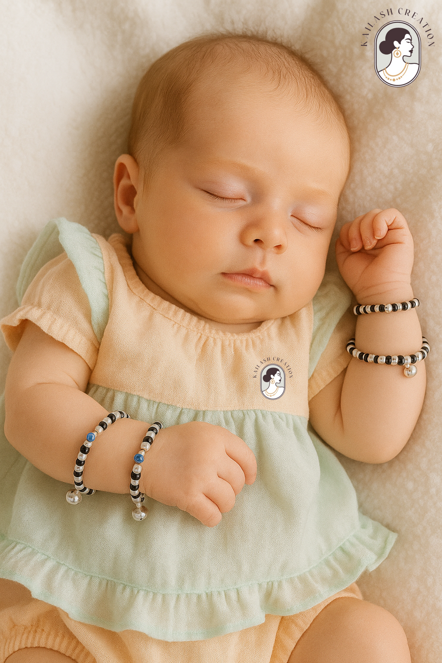 Baby Nazariya Bracelet Kada with Silver Ghungroo Charm