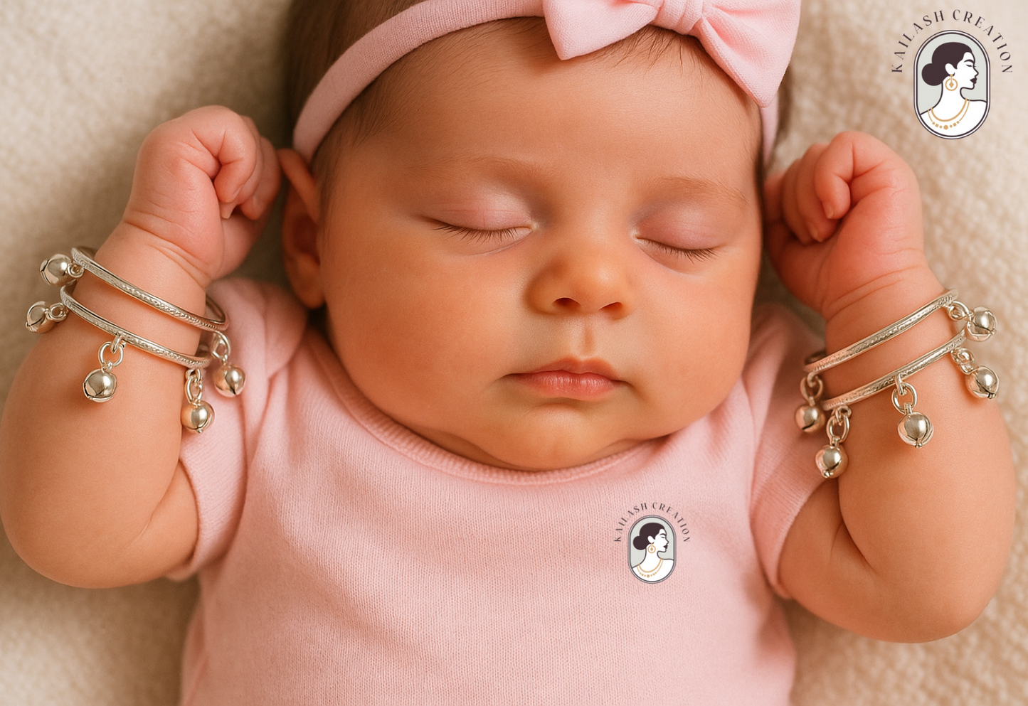 Silver Plated Adjustable Ghungroo Kada Bracelet for NewBorn and Toddler