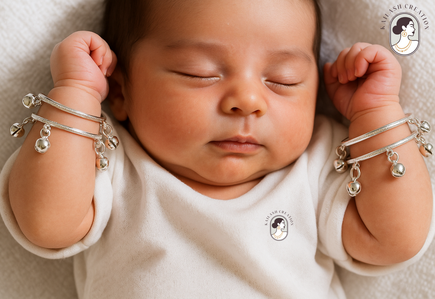 Silver Plated Adjustable Ghungroo Kada Bracelet for NewBorn and Toddler